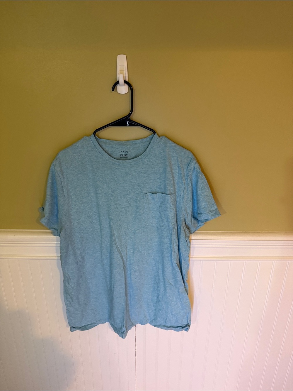 Men's Size XL J. Crew Light Blue Short Sleeve Pocket Tee